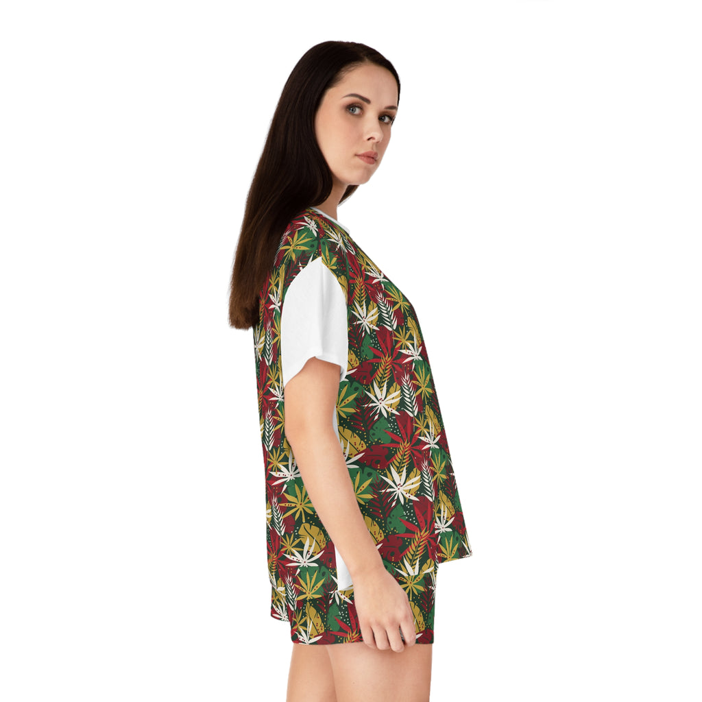Holiday Leaves Women's Short Pajama Set