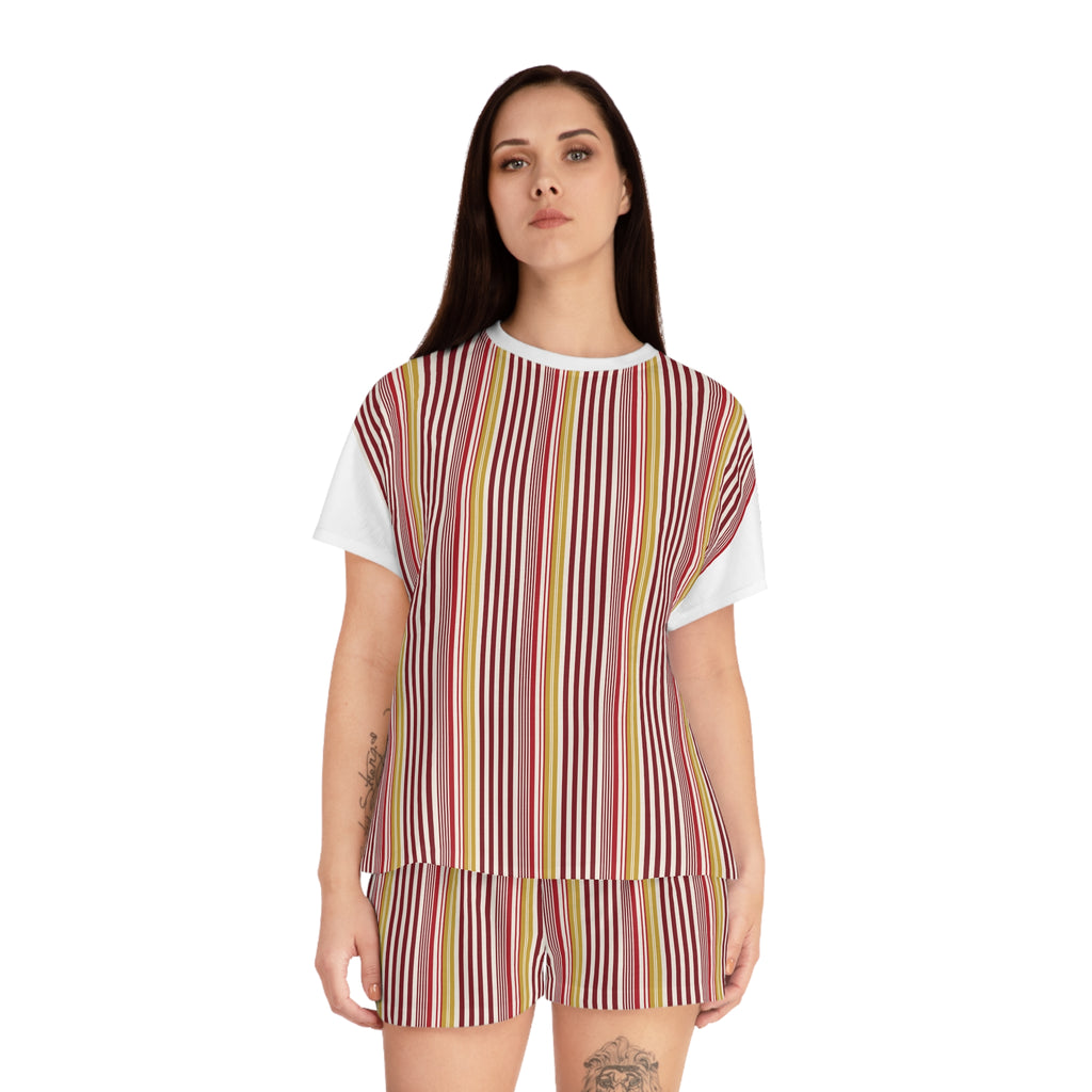 Holiday Stripes Women's Short Pajama Set