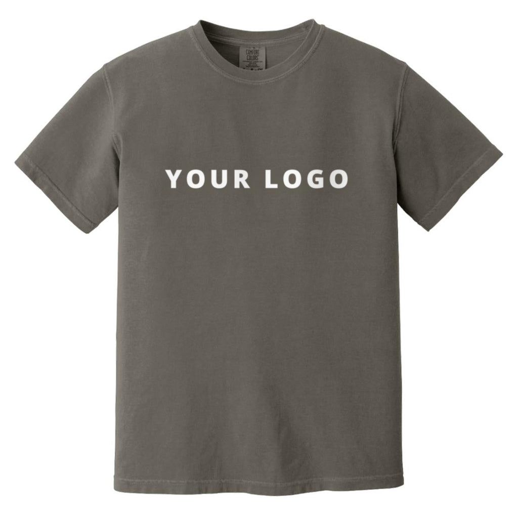 CC1717 Heavyweight Garment-Dyed T-Shirt in Pepper with YOUR LOGO, customizable with your own logo