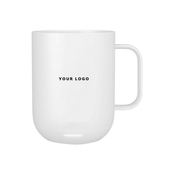 Ember Temperature Control Smart Mug 10oz in White with YOUR LOGO, customizable with your own logo