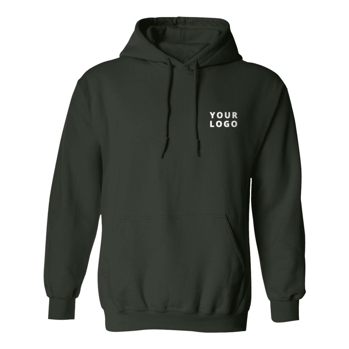 Heavy blend hoodie in Forest Green with team logo