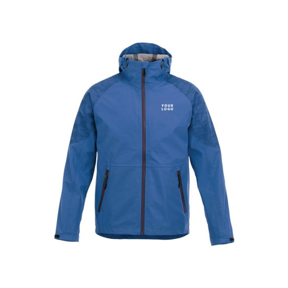 Men's INDEX Waterproof Softshell Rain Jacket with Hood in New Royal with YOUR LOGO, customizable with your own logo