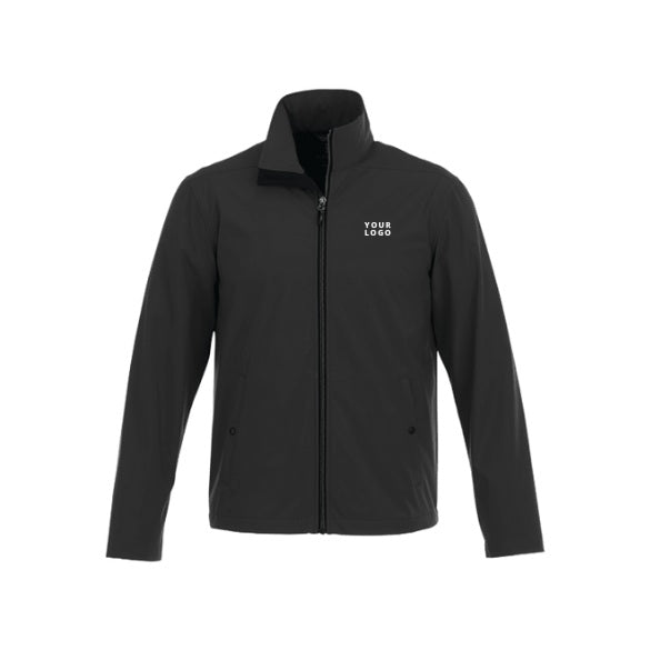 Men's KARMINE Water Repellent Lightweight Softshell Jacket in Black with YOUR LOGO, customizable with your own logo