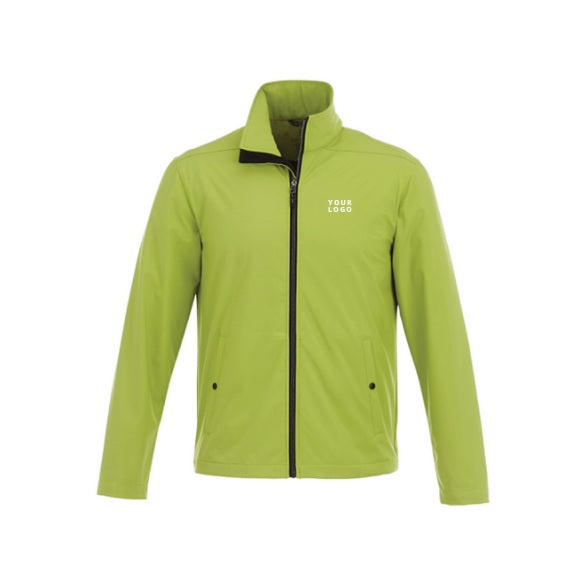 Men's KARMINE Water Repellent Lightweight Softshell Jacket in Dark Citron Green with YOUR LOGO, customizable with your own logo