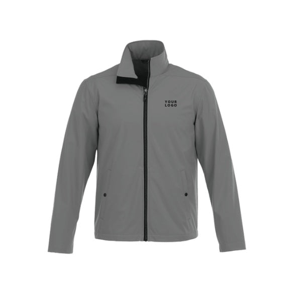 Men's KARMINE Water Repellent Lightweight Softshell Jacket in Quarry with YOUR LOGO, customizable with your own logo