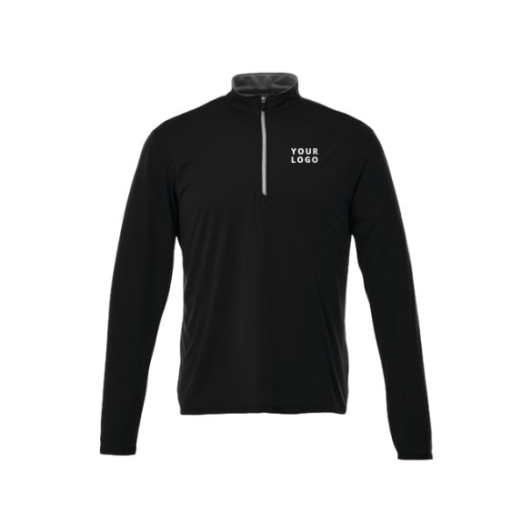 Men's VEGA Performance Tech Quarter Zip in Black with YOUR LOGO, customizable with your own logo