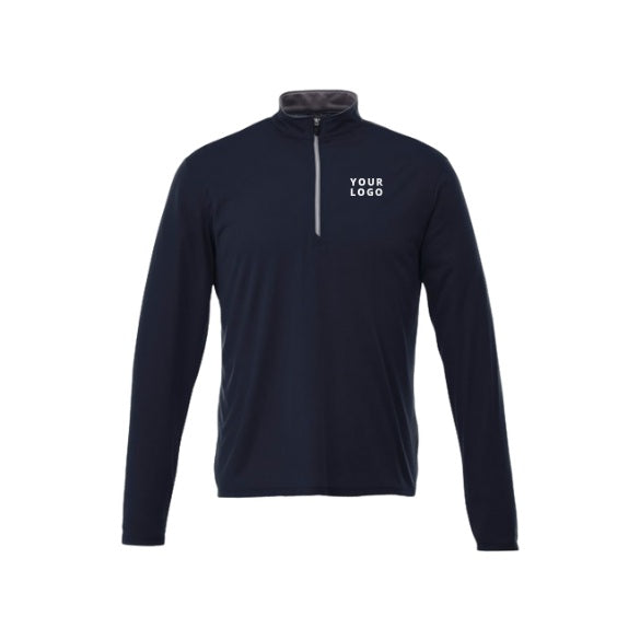 Men's VEGA Performance Tech Quarter Zip in Navy with YOUR LOGO, customizable with your own logo