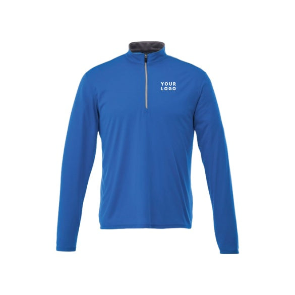 Men's VEGA Performance Tech Quarter Zip in New Royal with YOUR LOGO, customizable with your own logo