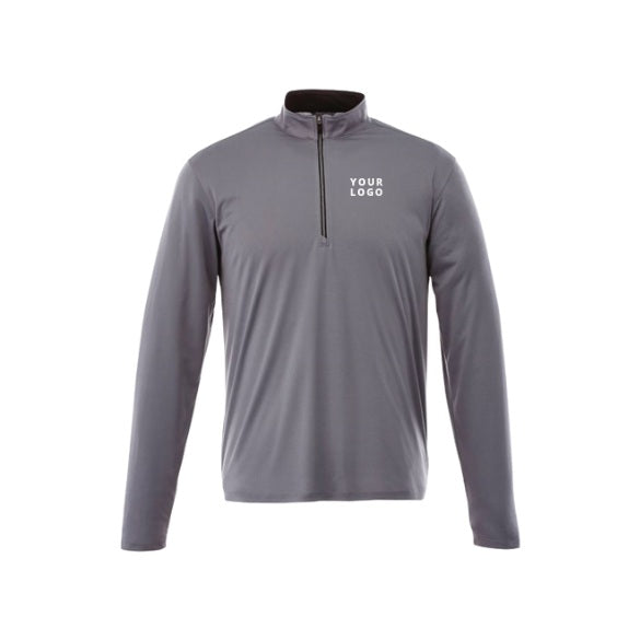 Men's VEGA Performance Tech Quarter Zip in Steel Grey with YOUR LOGO, customizable with your own logo