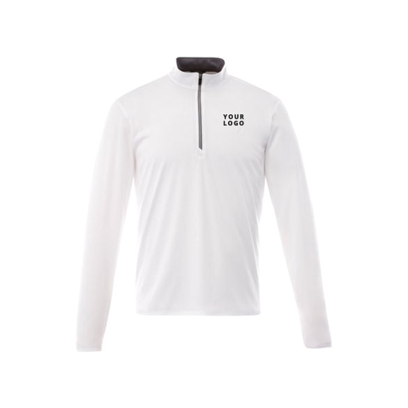 Men's VEGA Performance Tech Quarter Zip in White with YOUR LOGO, customizable with your own logo