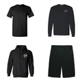 Sports Team Apparel Bundle: black tee, long sleeve, hoodie and shorts