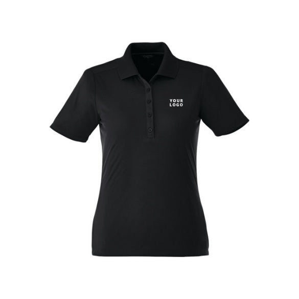 Women's DADE Short Sleeve Performance Polo in Black with YOUR LOGO, customizable with your own logo