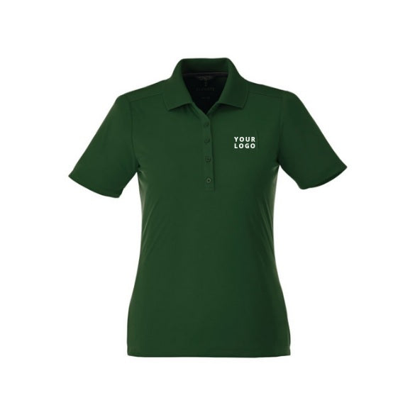 Women's DADE Short Sleeve Performance Polo in Forest Green with YOUR LOGO, customizable with your own logo