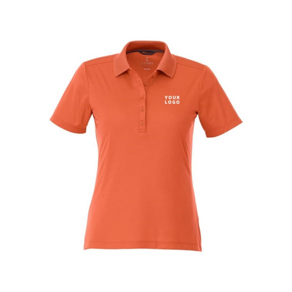 Women's DADE Short Sleeve Performance Polo in Saffron with YOUR LOGO, customizable with your own logo