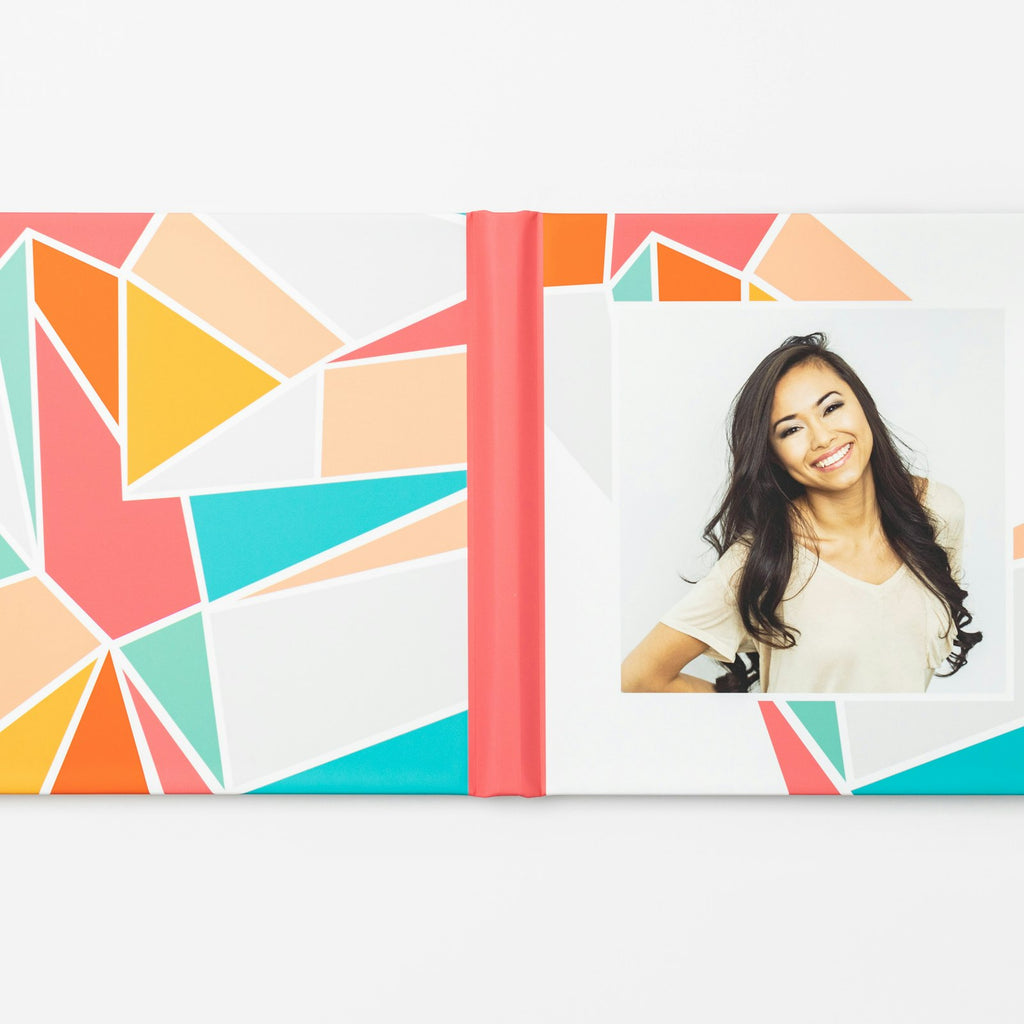 Hardcover photo book with a custom photo cover
