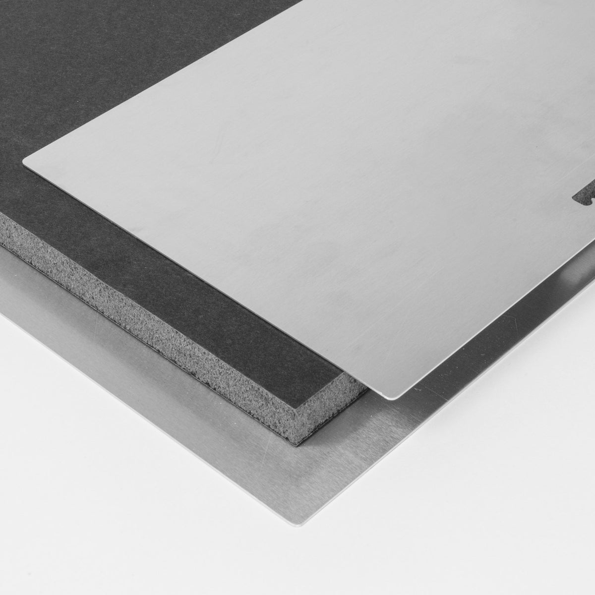 Back of a metal print showing the float mount